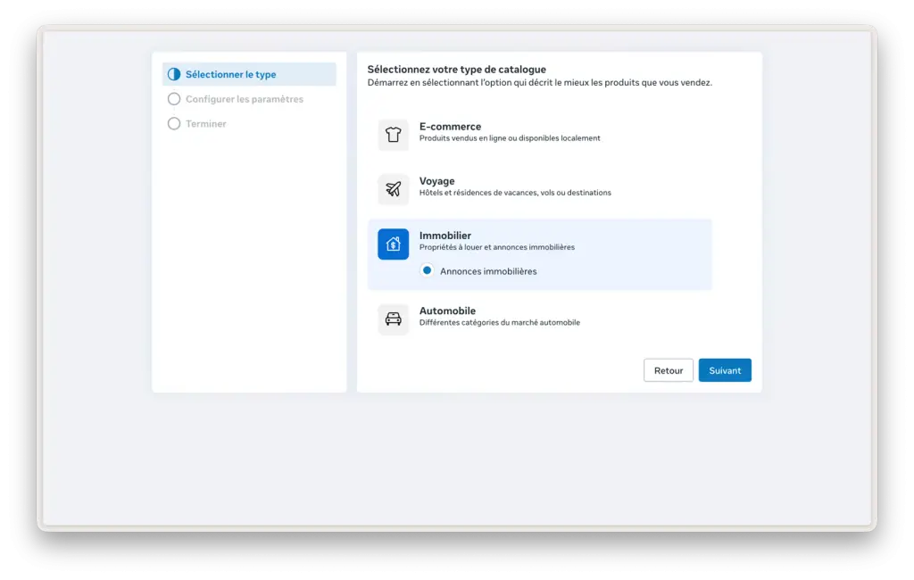 Screenshot - sélectionnez immobilier